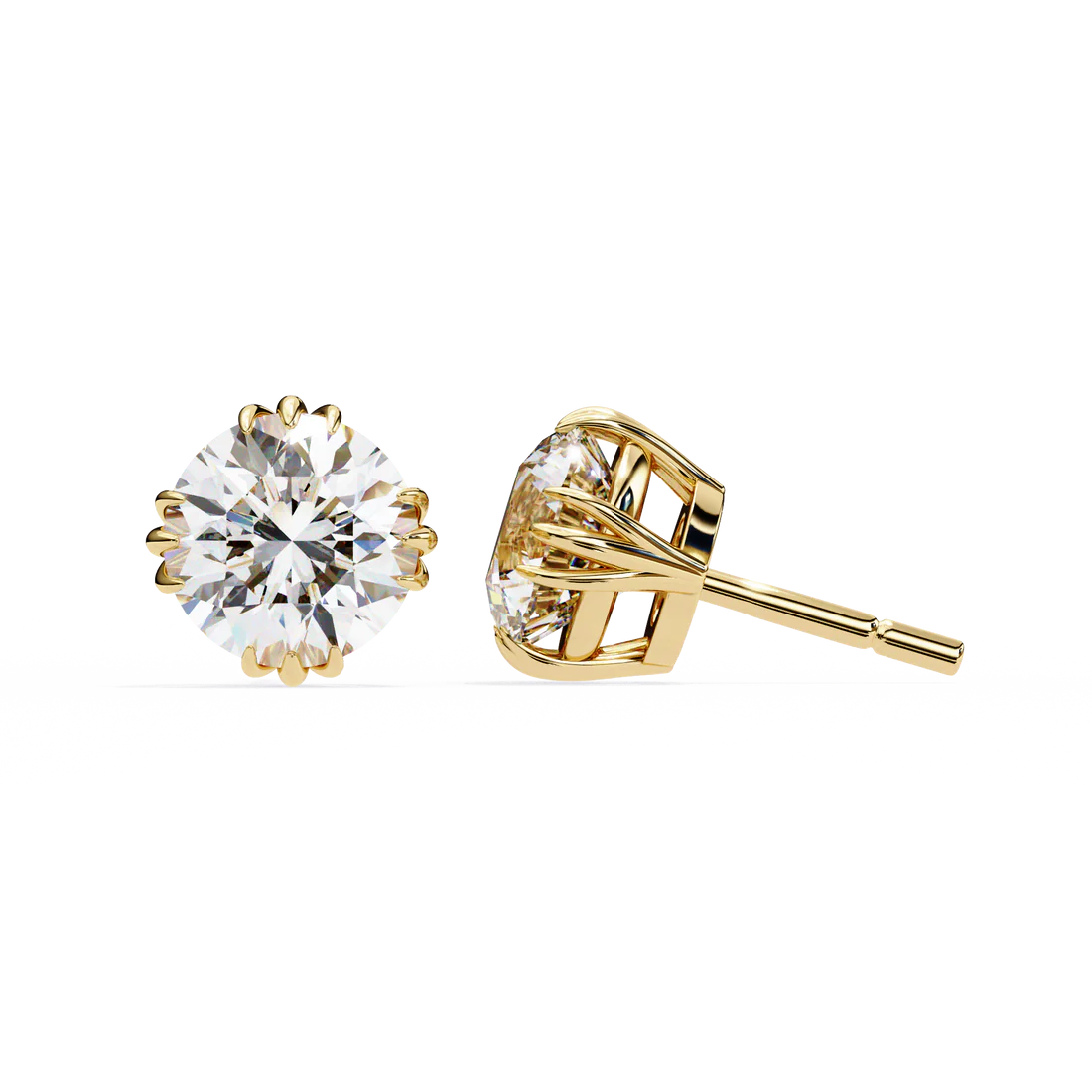 2.80 carat round cut diamond solitaire stud earrings – elegant everyday jewelry