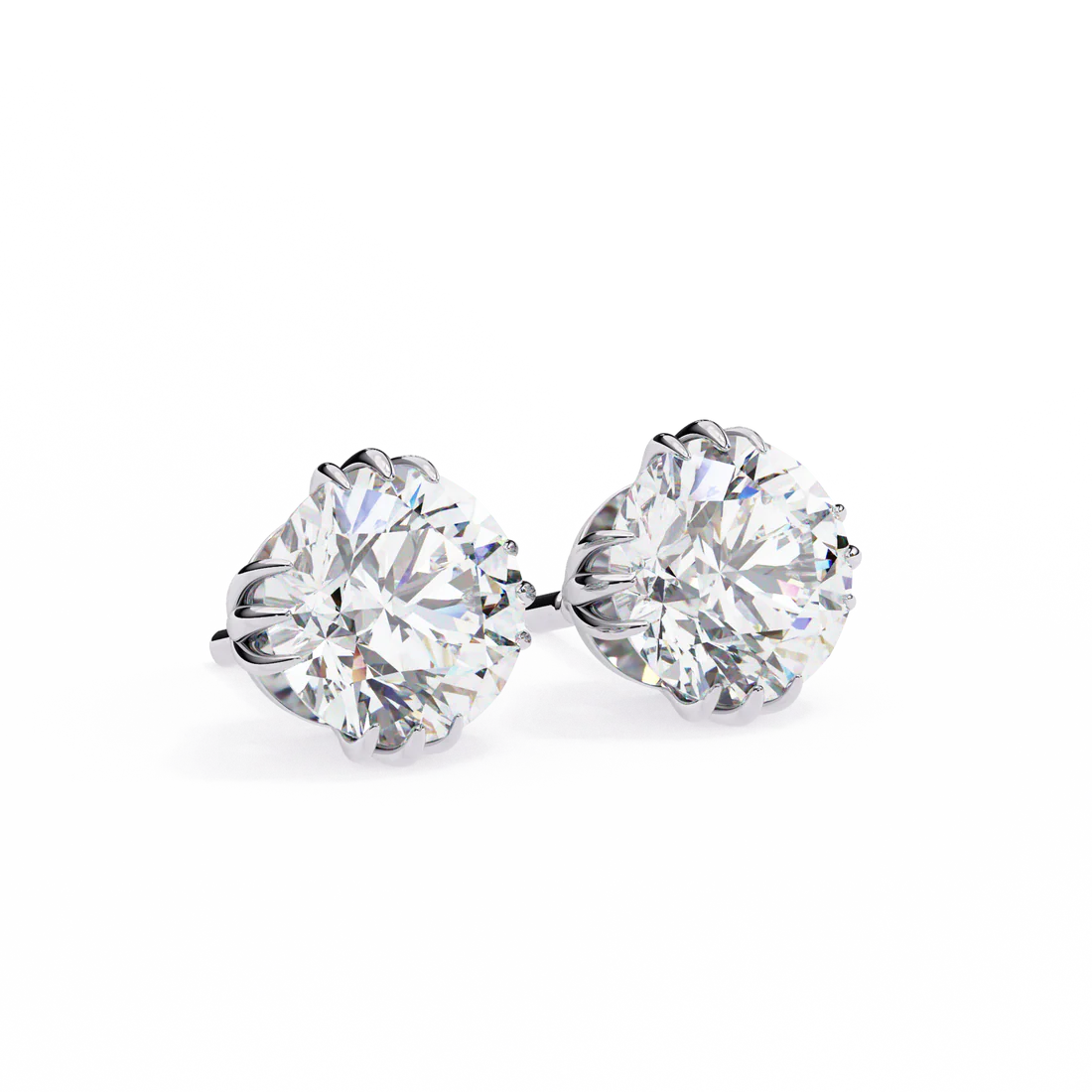 2.80 carat round cut diamond solitaire stud earrings – elegant everyday jewelry