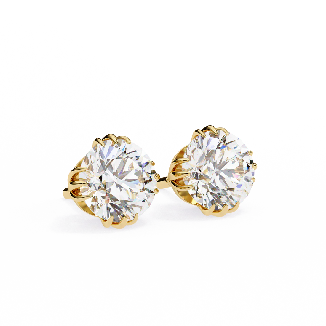 2.80 carat round cut diamond solitaire stud earrings – elegant everyday jewelry