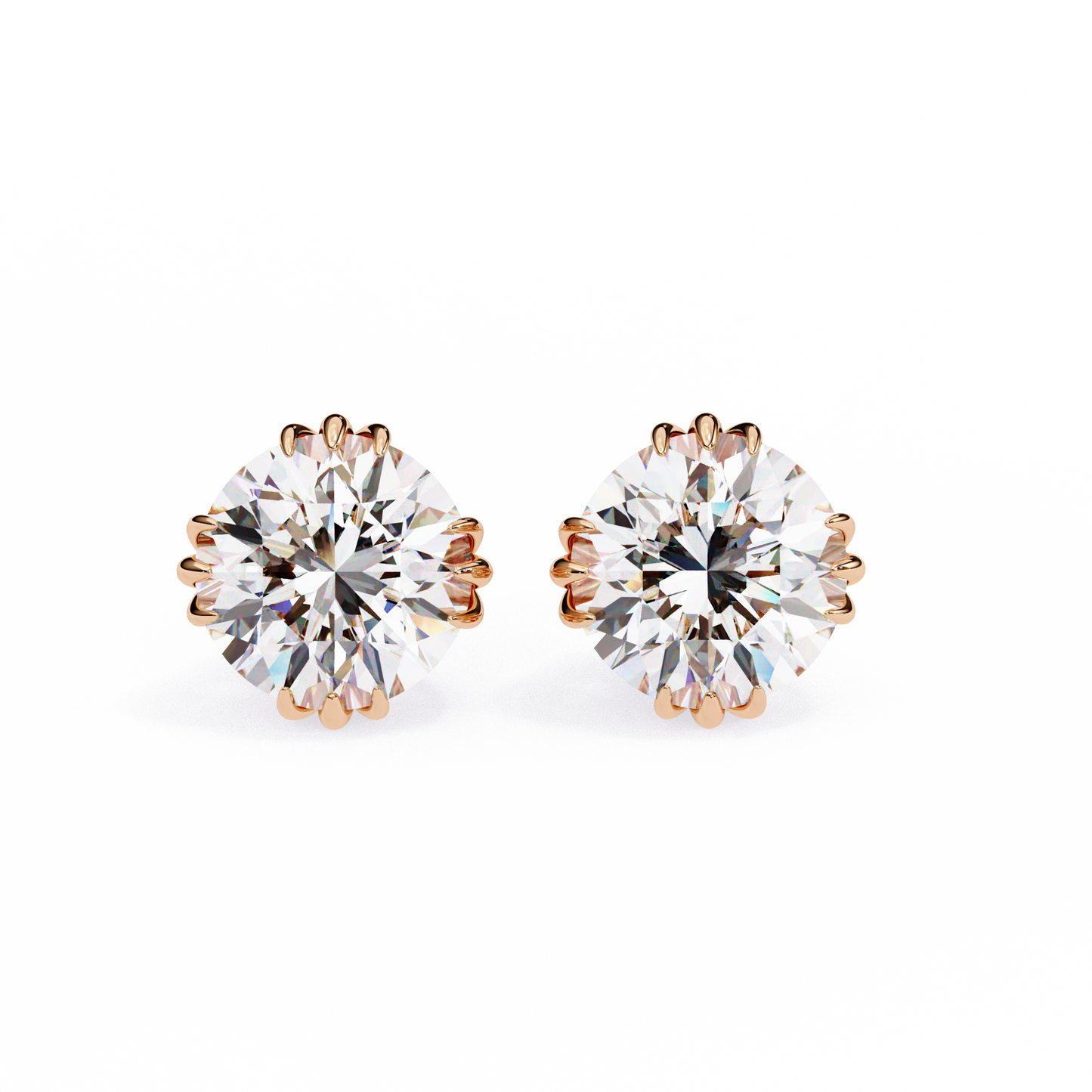 2.80 carat round cut diamond solitaire stud earrings – elegant everyday jewelry