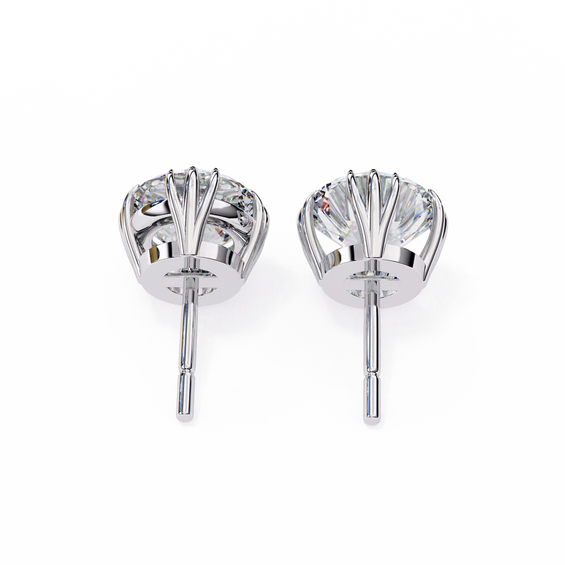 2.80 carat round cut diamond solitaire stud earrings – elegant everyday jewelry