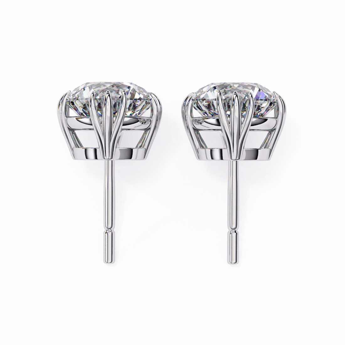 2.80 carat round cut diamond solitaire stud earrings – elegant everyday jewelry