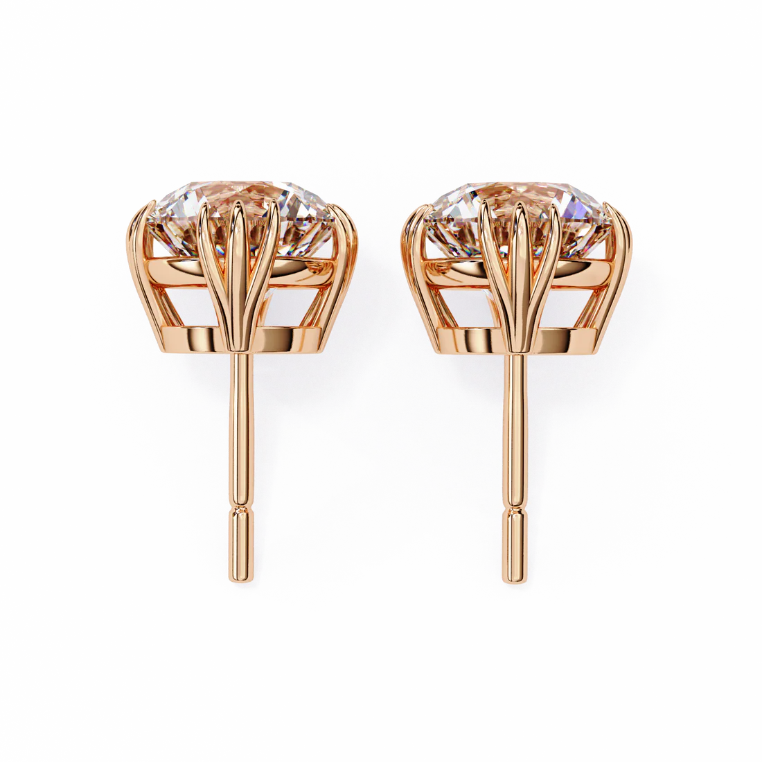 2.80 carat round cut diamond solitaire stud earrings – elegant everyday jewelry