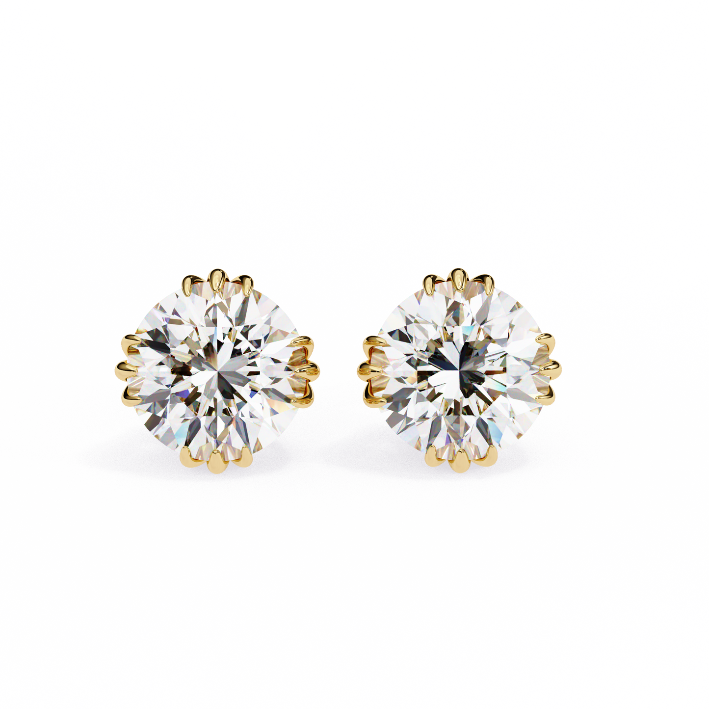 2.80 carat round cut diamond solitaire stud earrings – elegant everyday jewelry