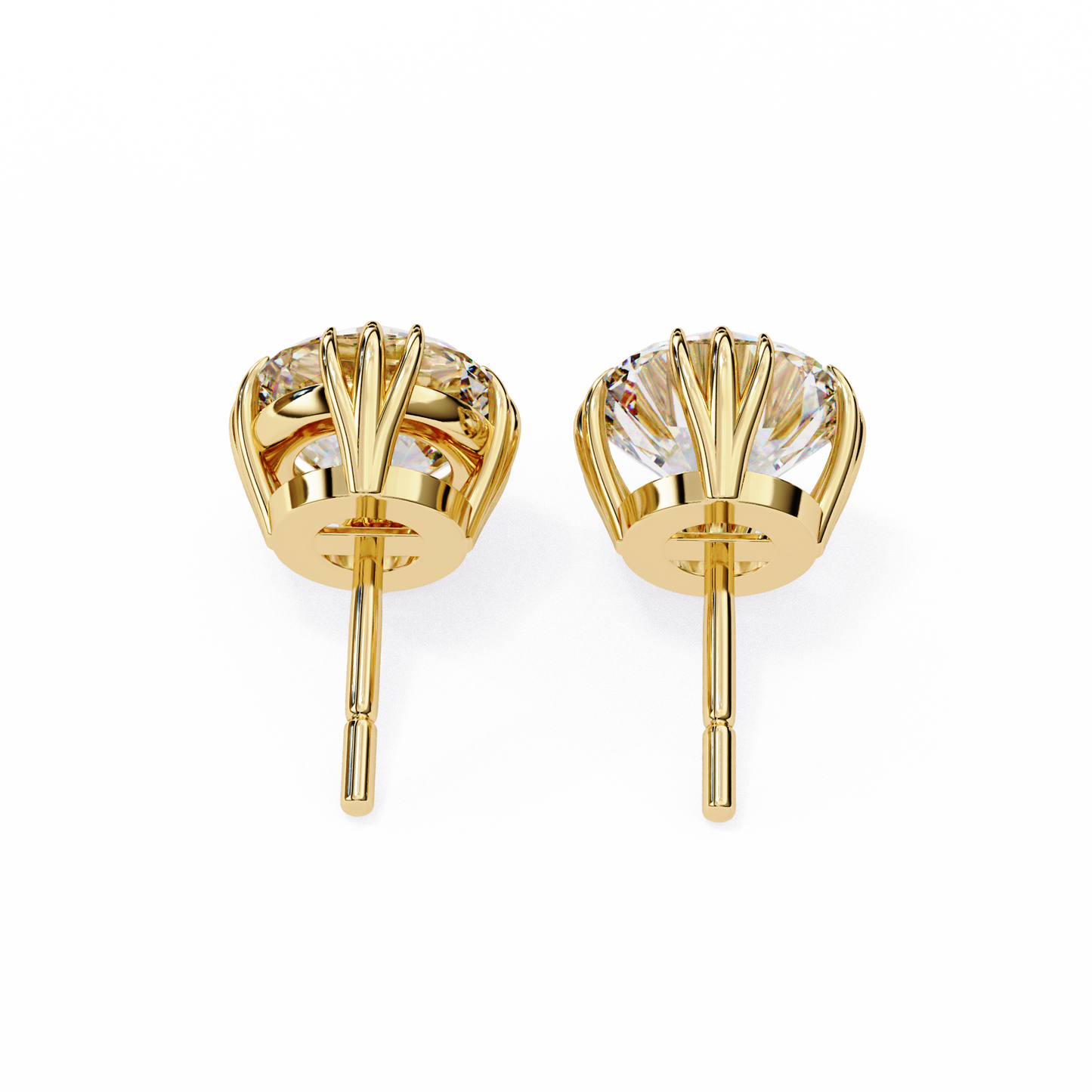 2.80 carat round cut diamond solitaire stud earrings – elegant everyday jewelry