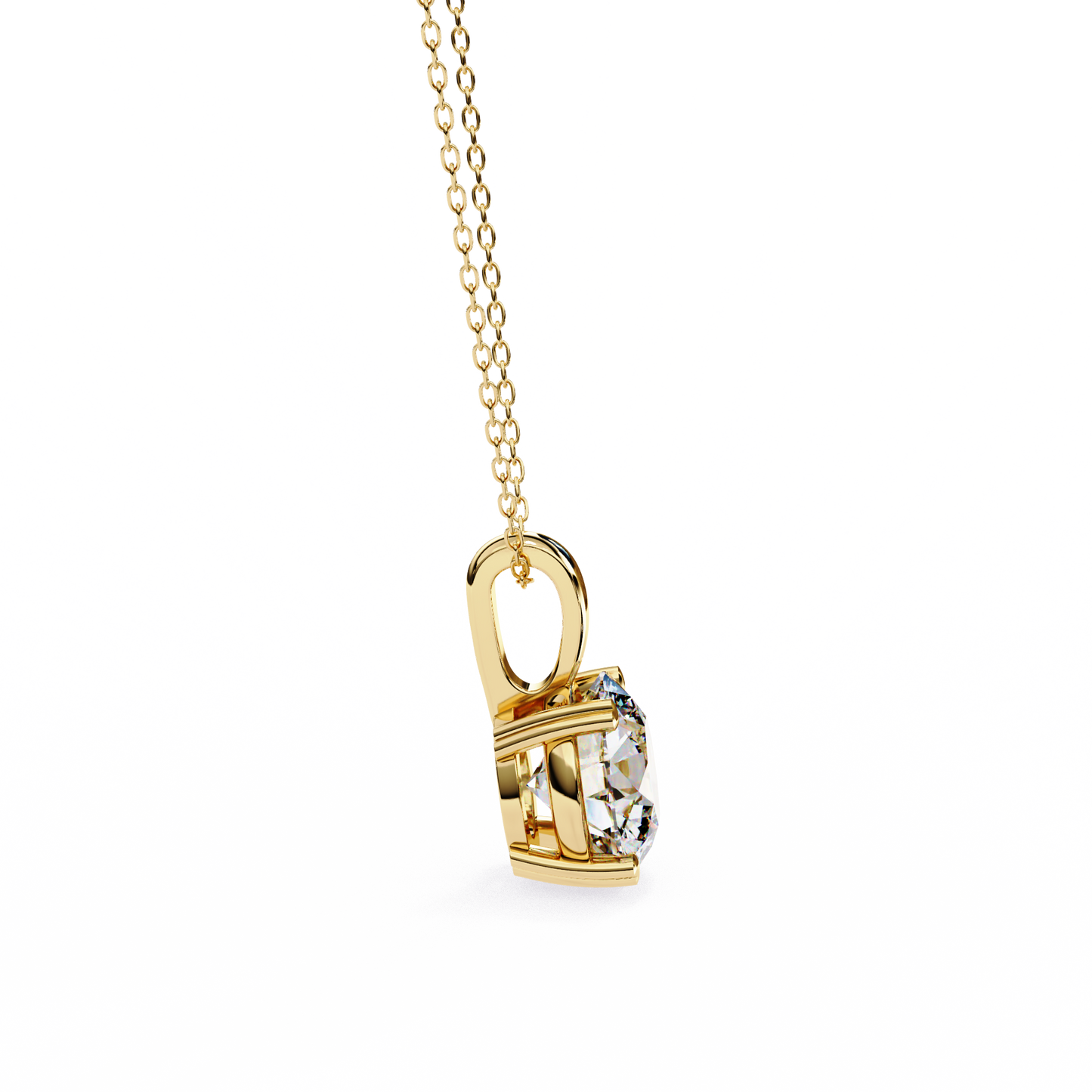 lgd pendant round stone (0.80ct) in 14k gold without chain