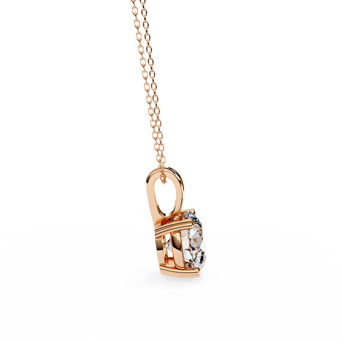 lgd pendant round stone (0.80ct) in 14k gold without chain
