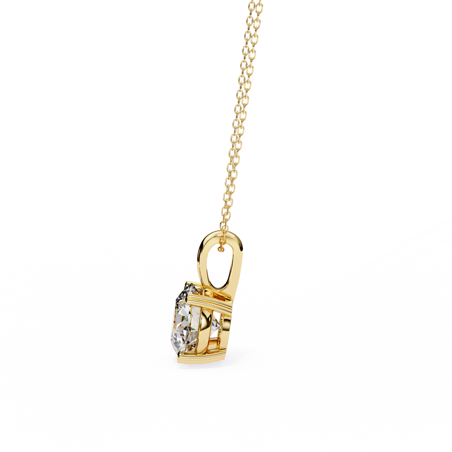 lgd pendant round stone (0.80ct) in 14k gold without chain