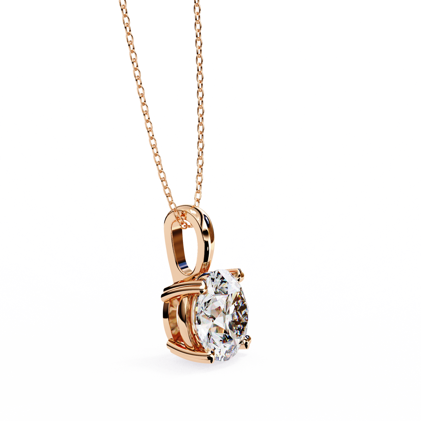 lgd pendant round stone (0.80ct) in 14k gold without chain