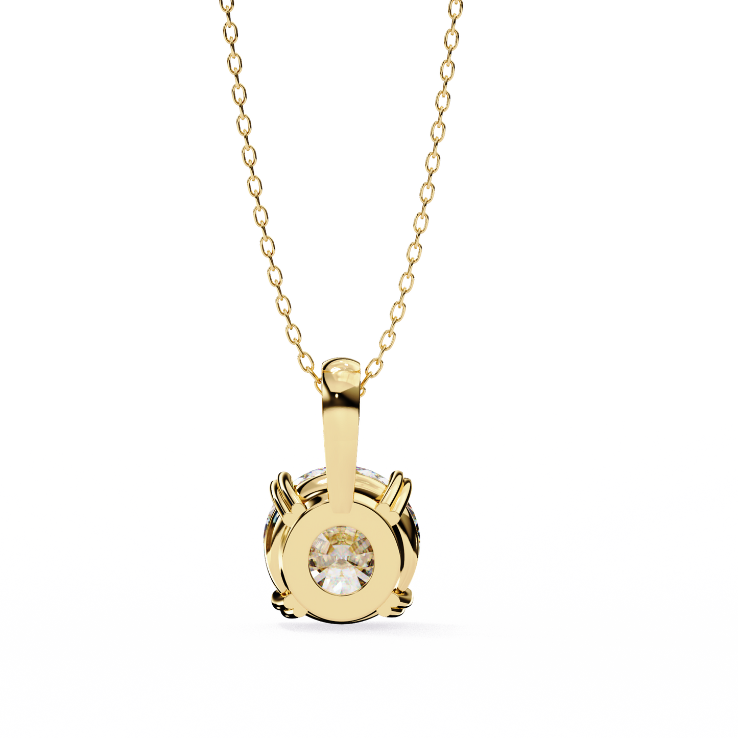 lgd pendant round stone (0.80ct) in 14k gold without chain