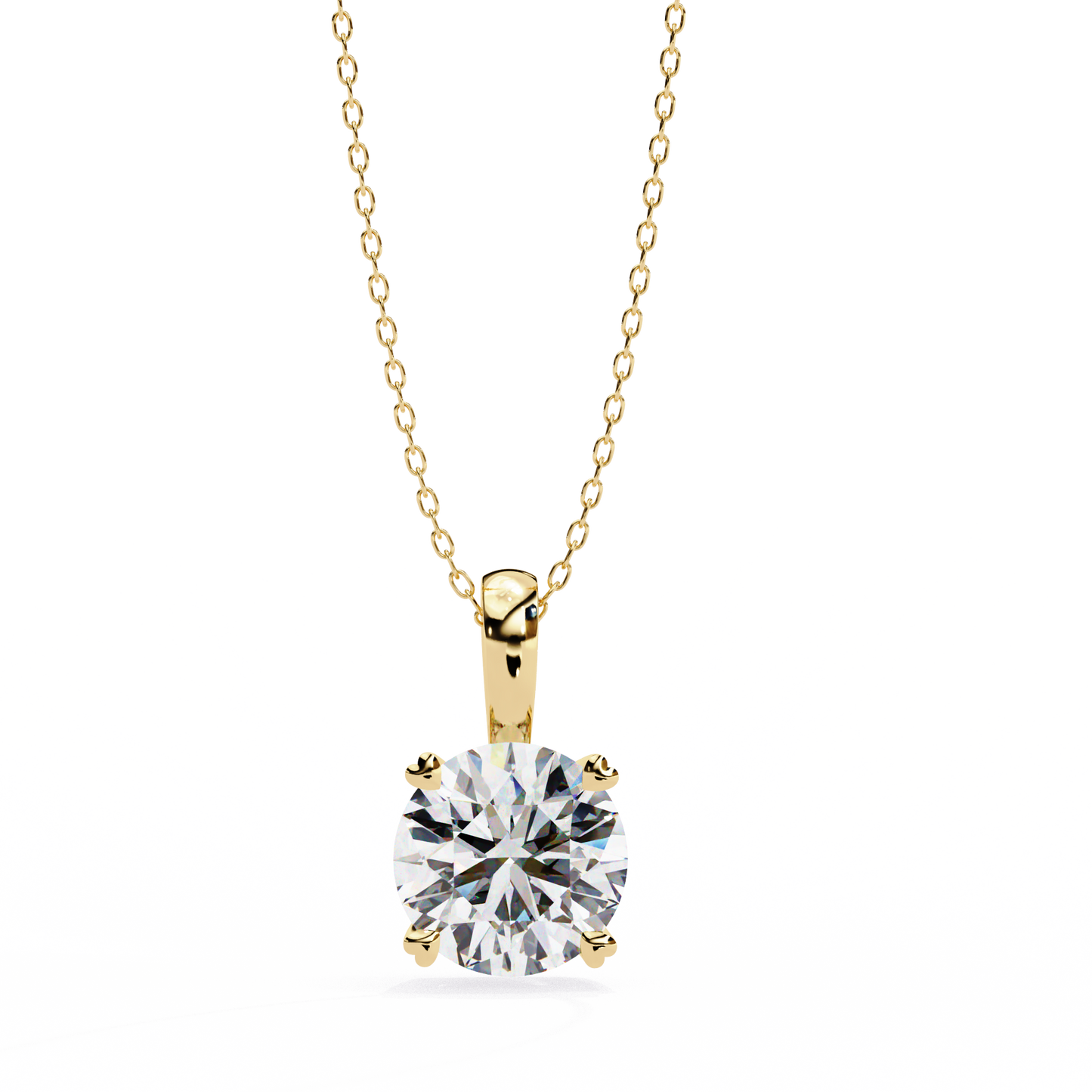 lgd pendant round stone (0.80ct) in 14k gold without chain