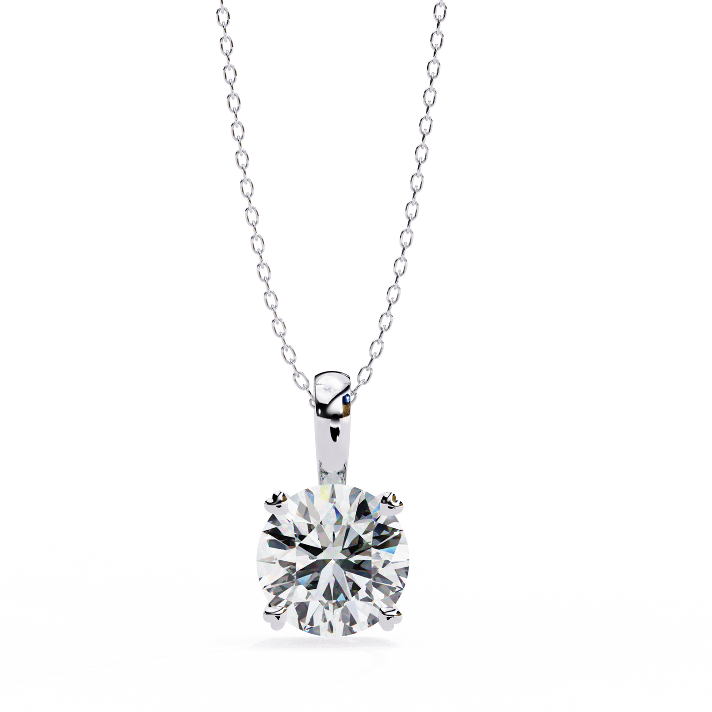 lgd pendant round stone (0.80ct) in 14k gold without chain