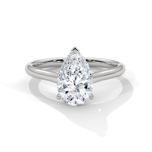 2.00 Carat Pear Cut Solitaire Diamond Engagement Ring – Elegant Bridal Jewelry