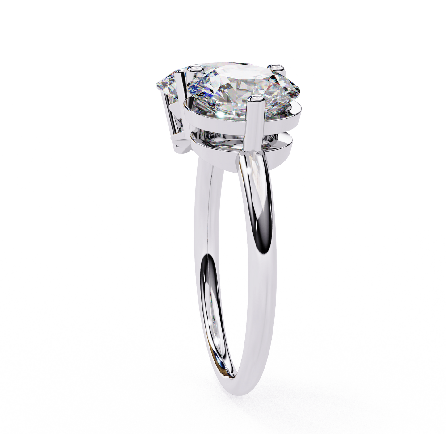 toi et moi 2.00 carat oval & round cut diamond engagement ring – two stone bridal jewelry