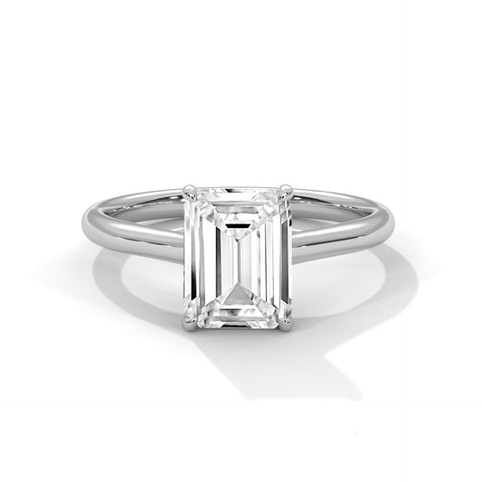 2.00 Carat Emerald Cut Four-Prong Solitaire Diamond Engagement Ring for Women