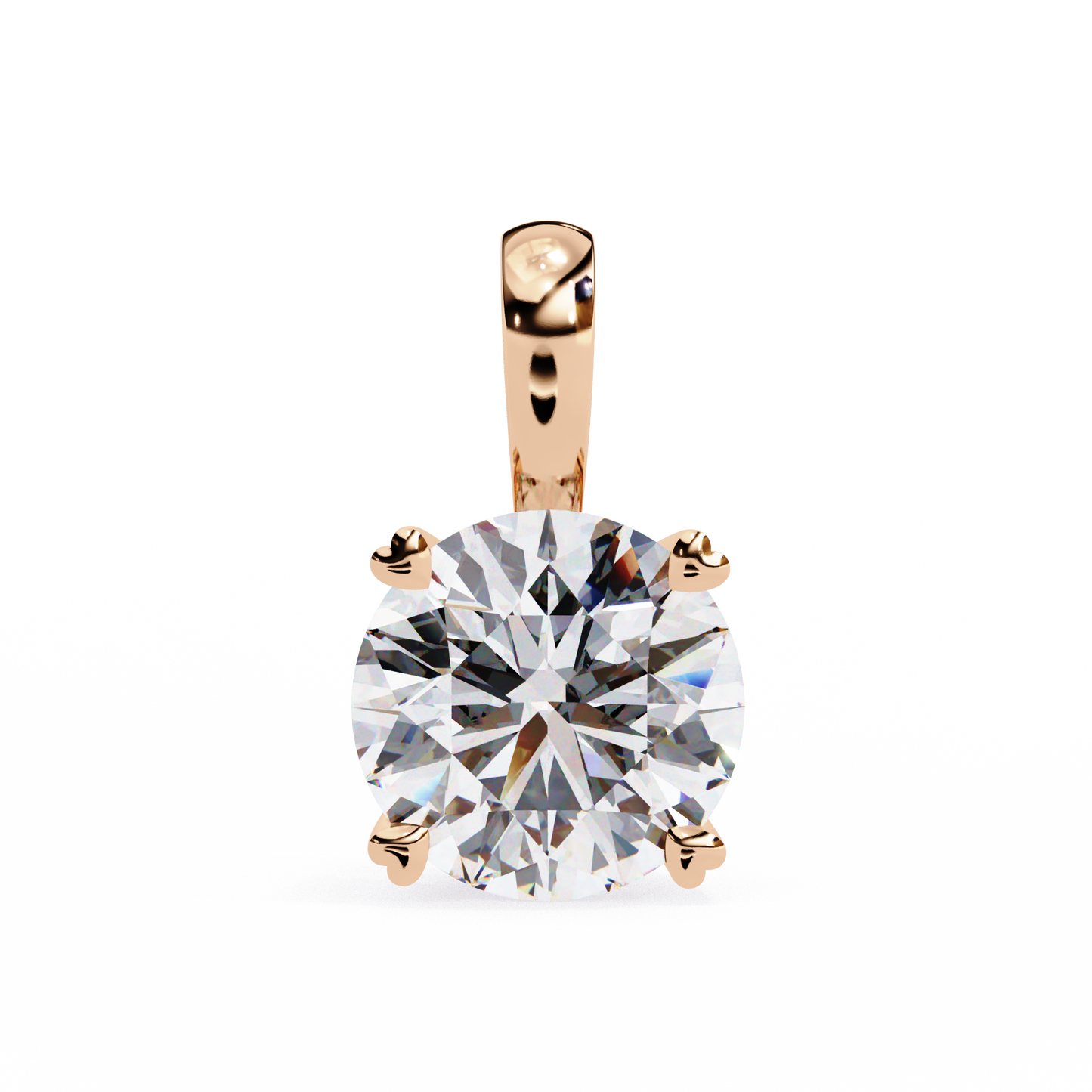 lgd pendant round stone (0.80ct) in 14k gold without chain
