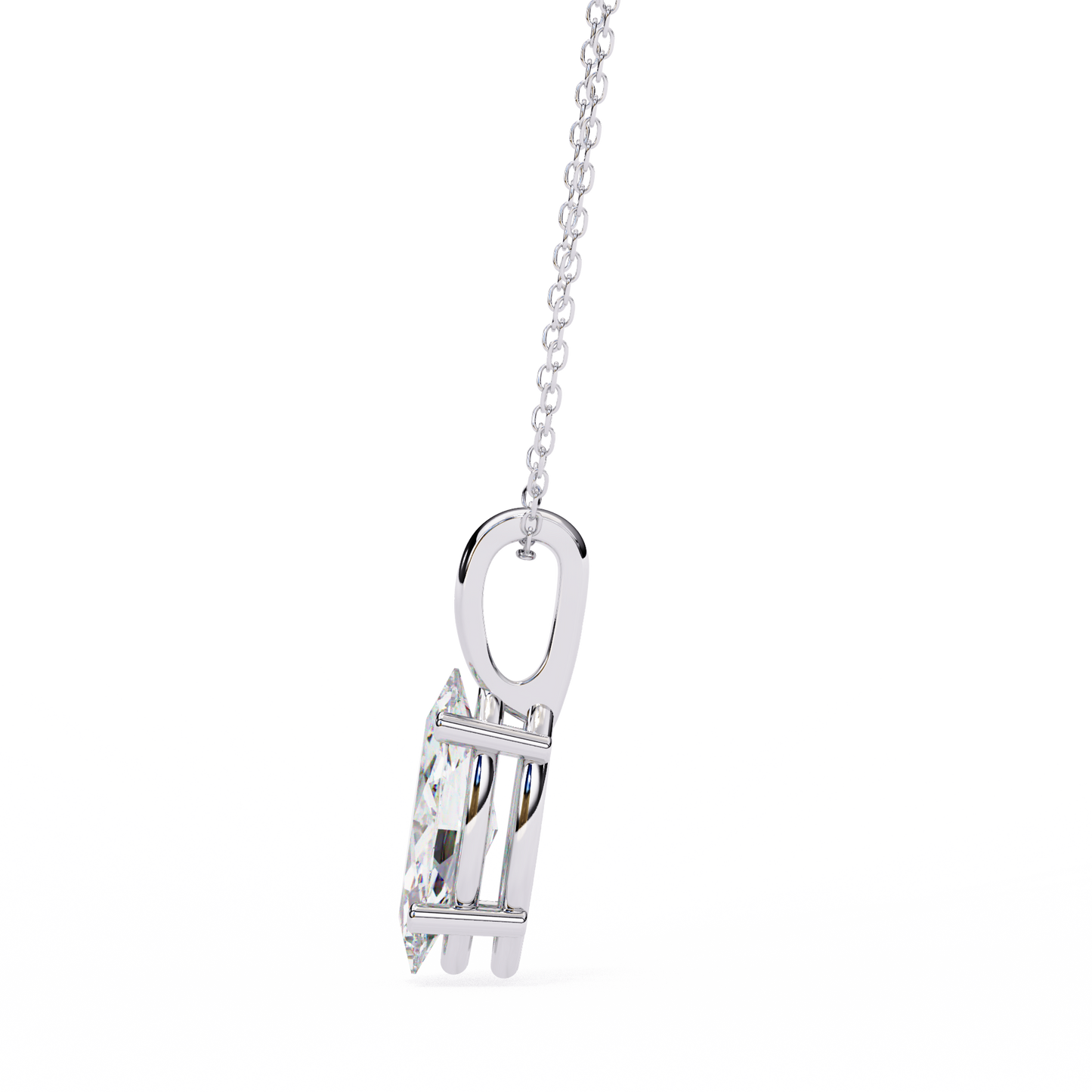 1.00 carat marquise brilliant cut diamond solitaire pendant necklace – premium fine jewelry