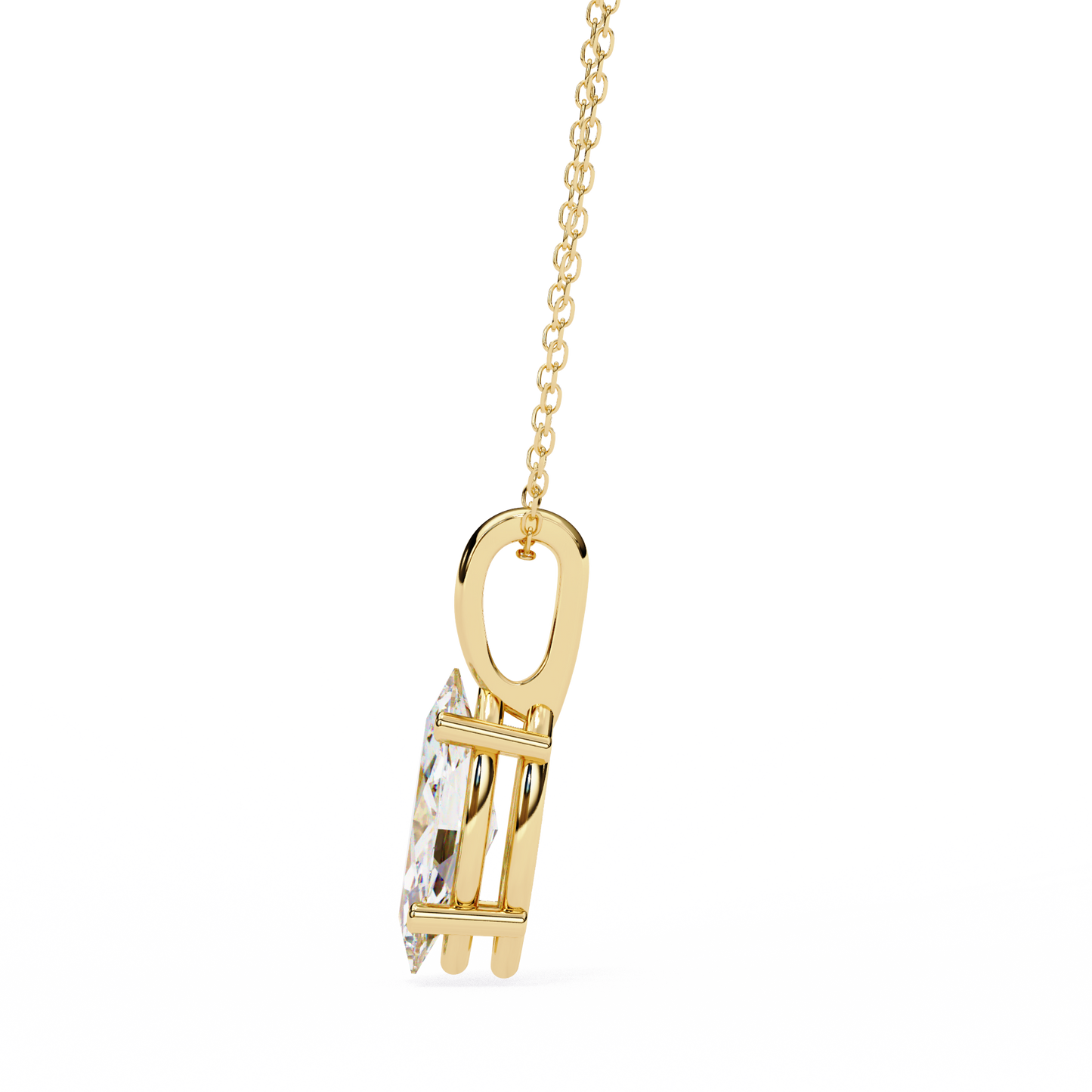 1.00 carat marquise brilliant cut diamond solitaire pendant necklace – premium fine jewelry