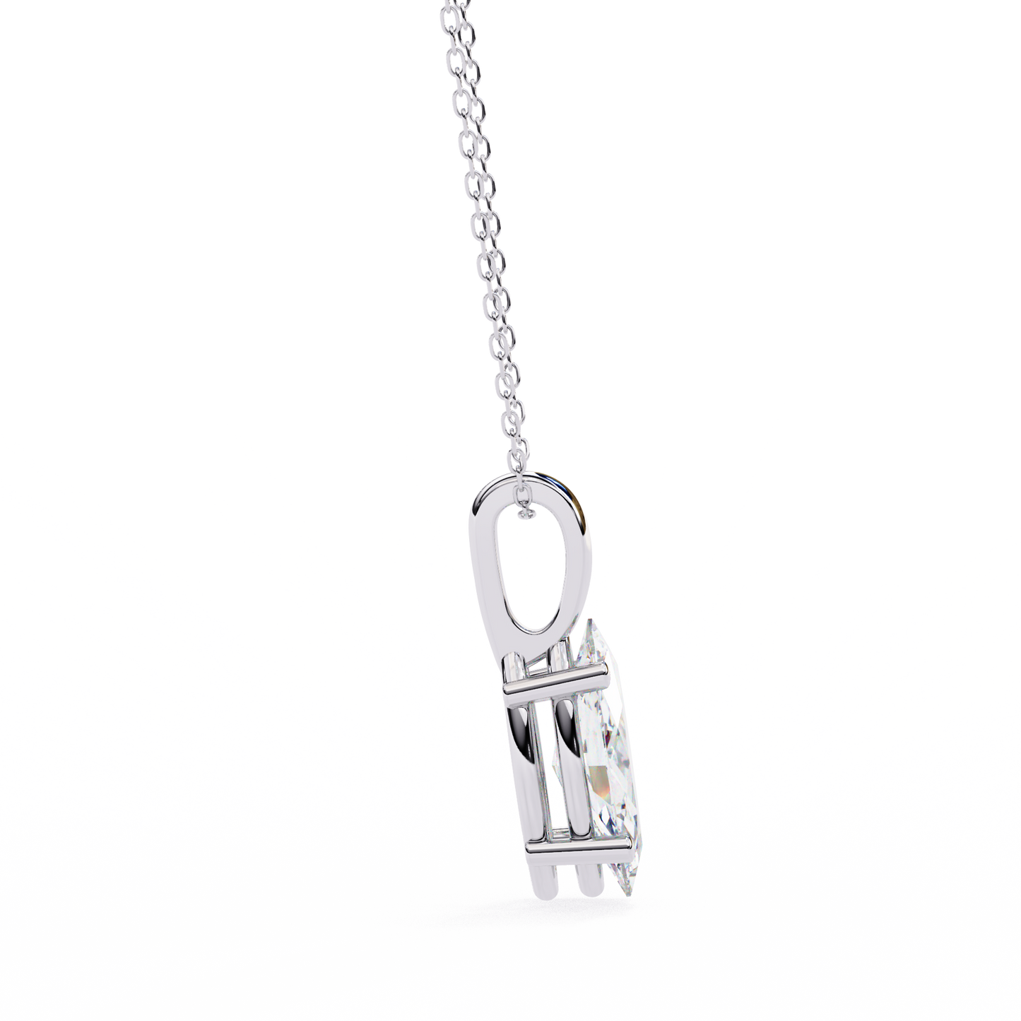 1.00 carat marquise brilliant cut diamond solitaire pendant necklace – premium fine jewelry