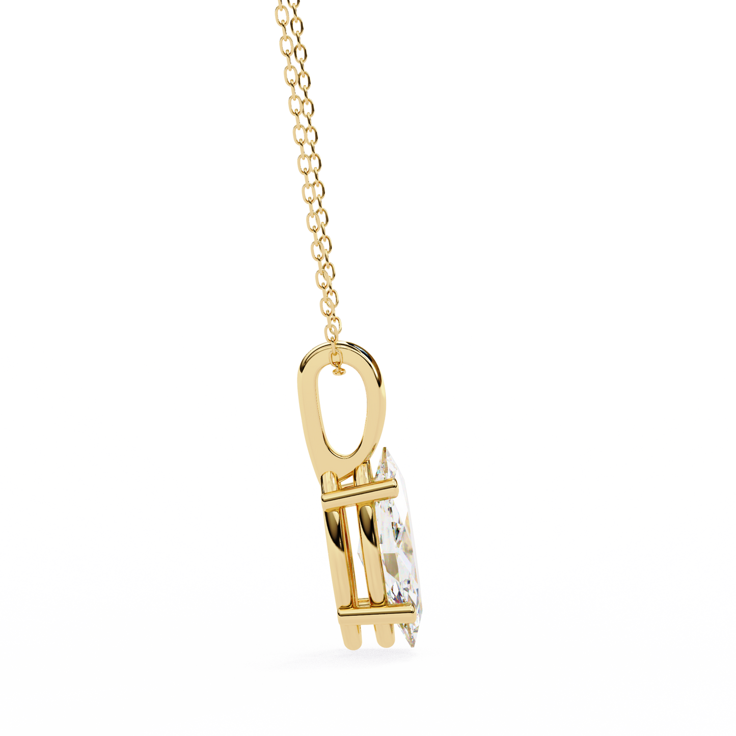 1.00 carat marquise brilliant cut diamond solitaire pendant necklace – premium fine jewelry