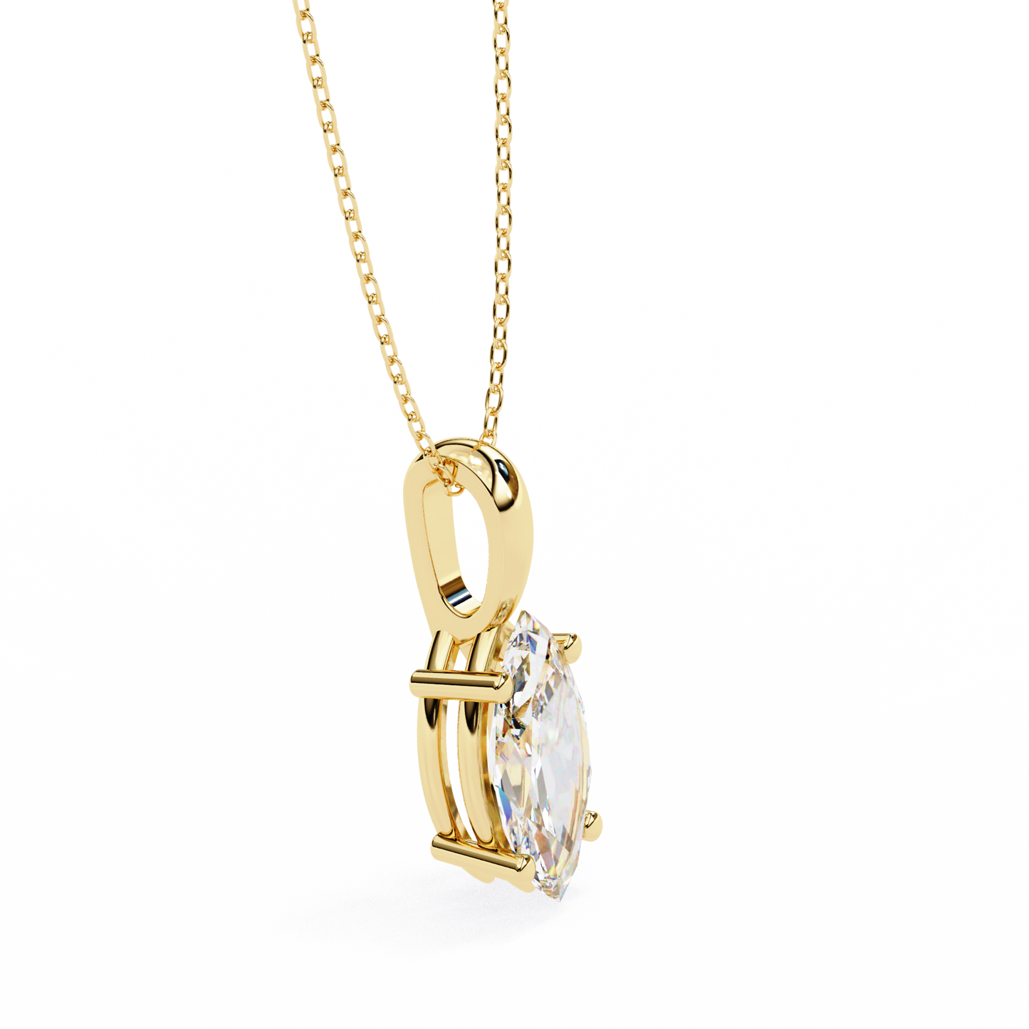1.00 carat marquise brilliant cut diamond solitaire pendant necklace – premium fine jewelry
