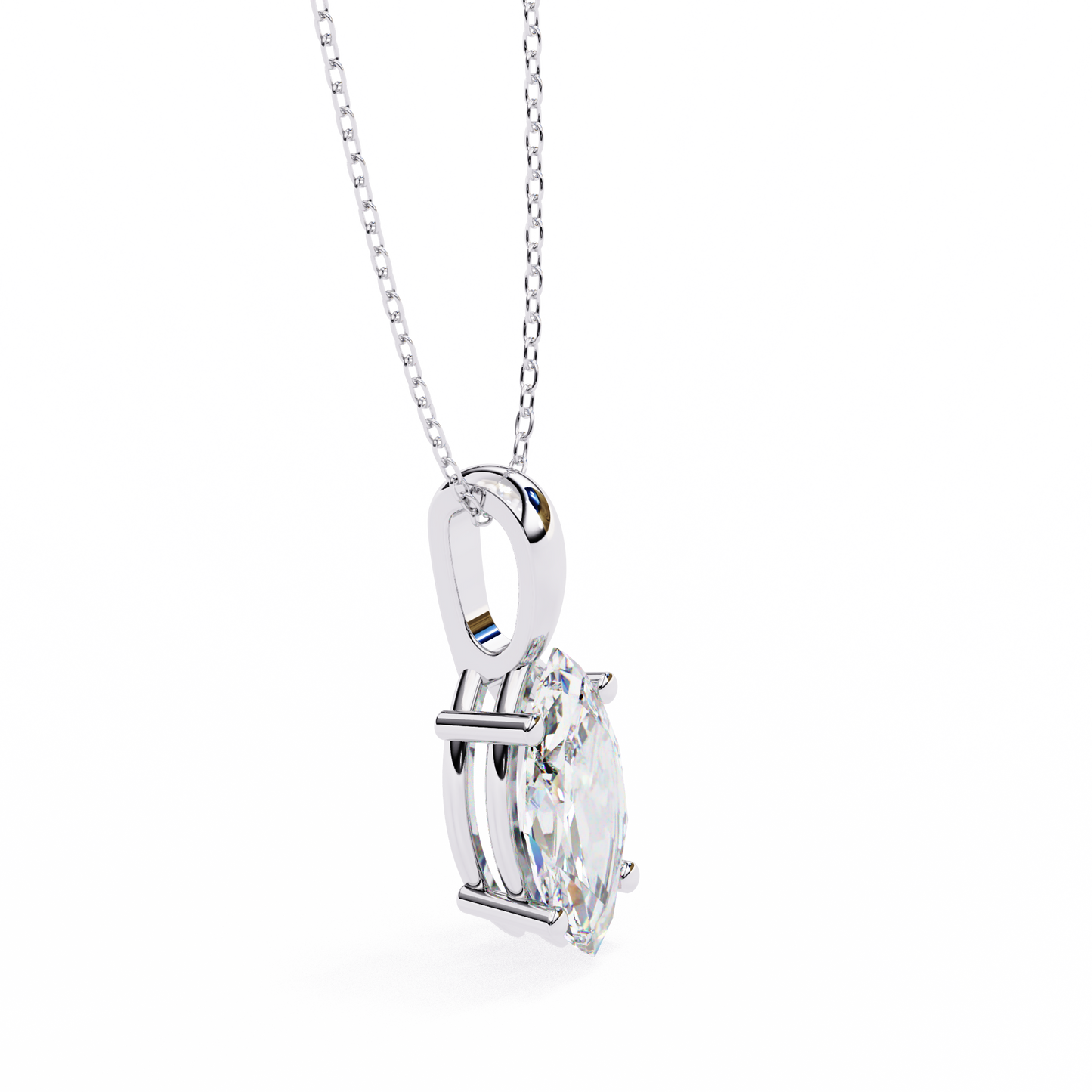 1.00 carat marquise brilliant cut diamond solitaire pendant necklace – premium fine jewelry