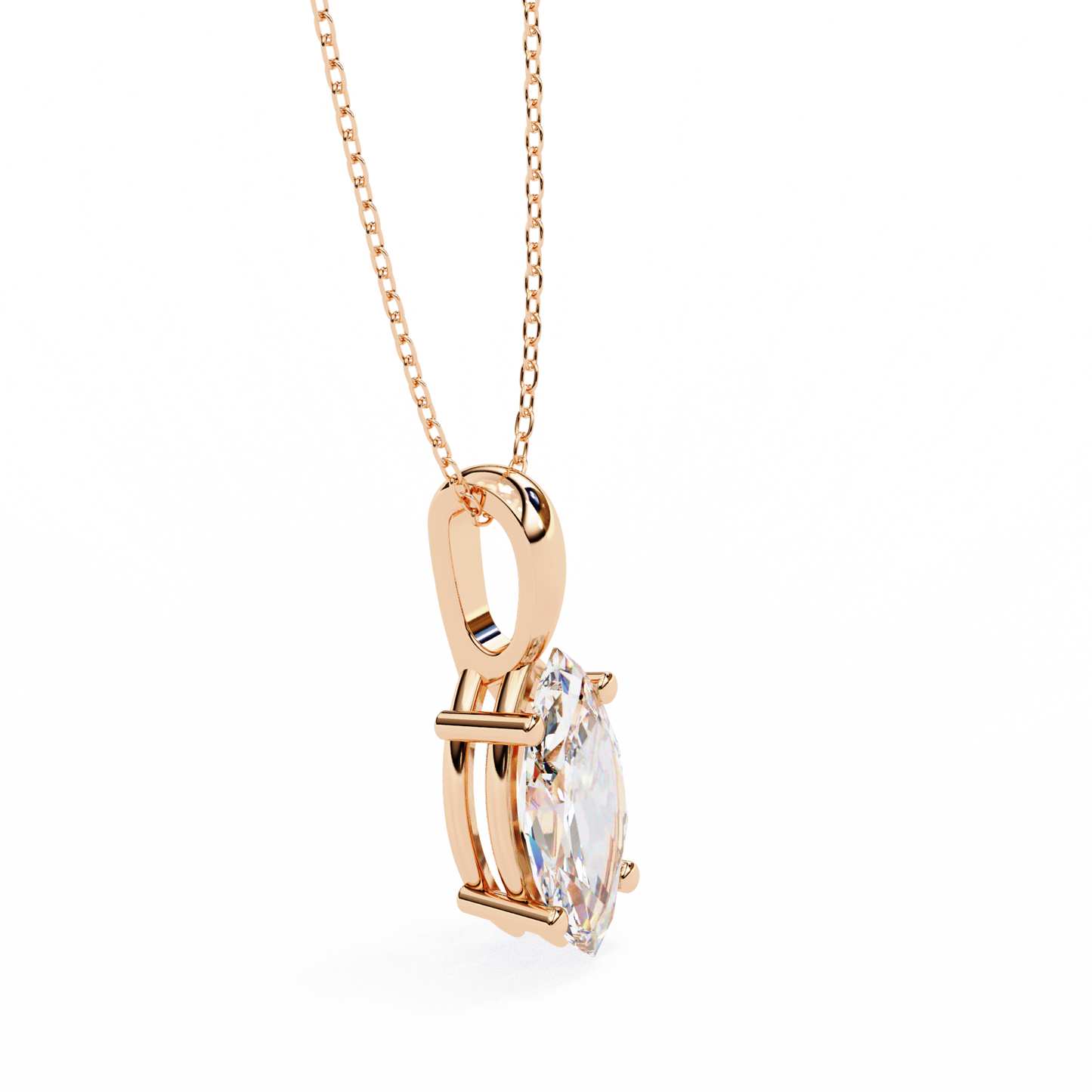 1.00 carat marquise brilliant cut diamond solitaire pendant necklace – premium fine jewelry