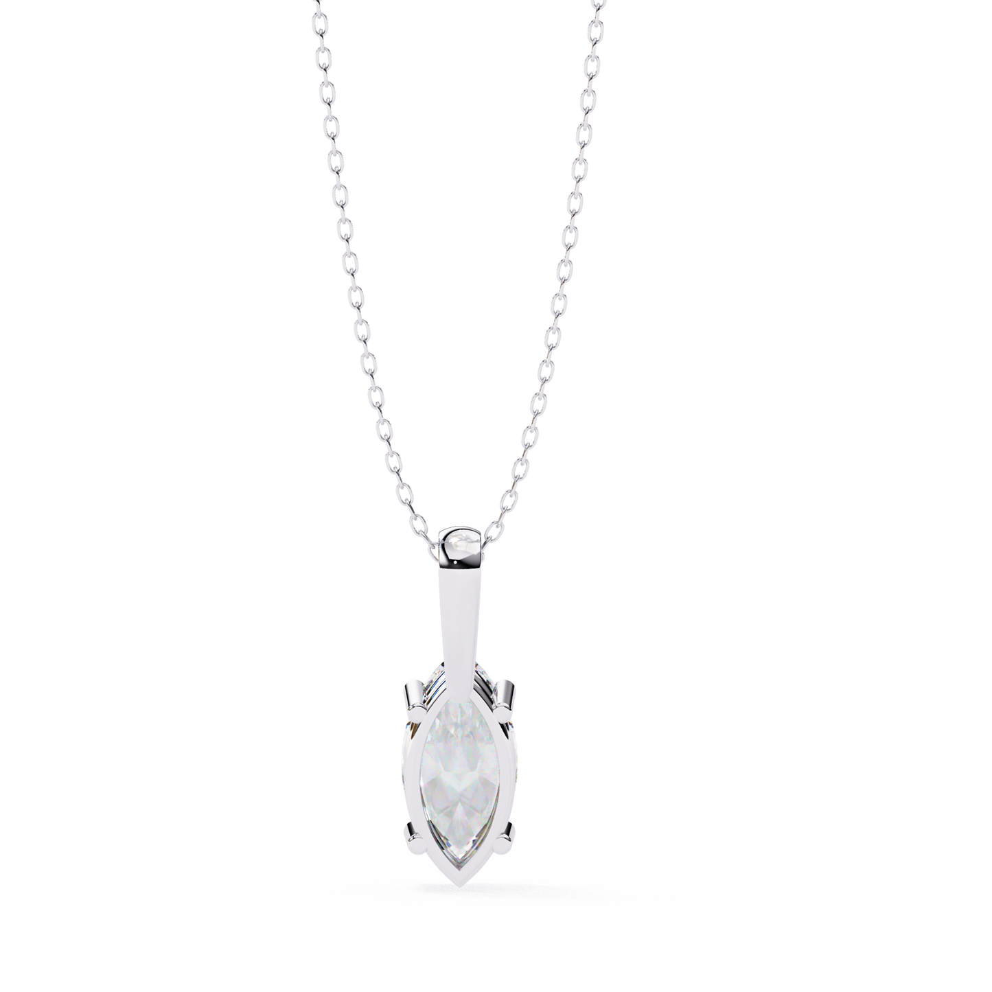 1.00 carat marquise brilliant cut diamond solitaire pendant necklace – premium fine jewelry