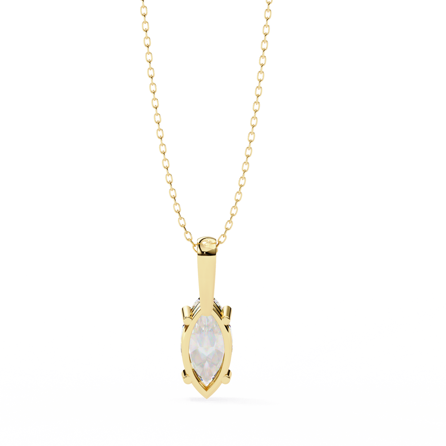 1.00 carat marquise brilliant cut diamond solitaire pendant necklace – premium fine jewelry