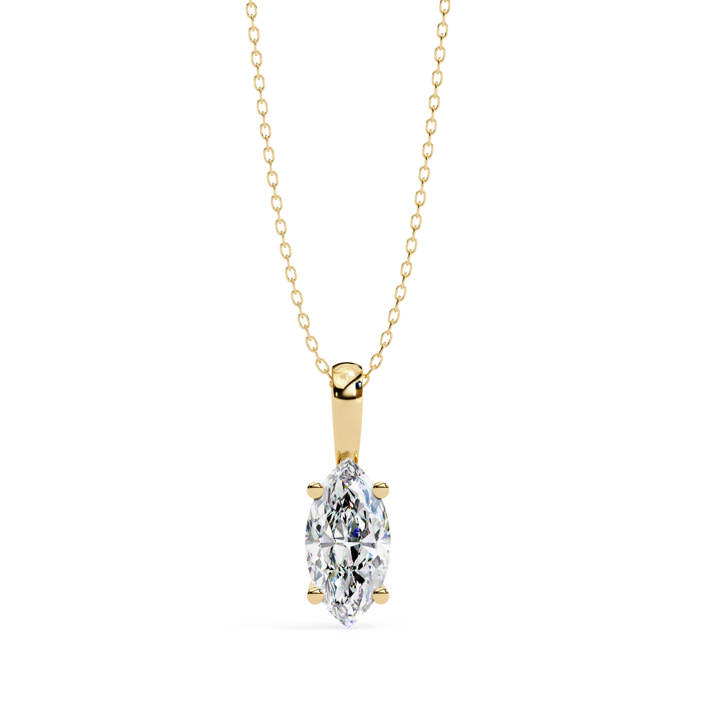 1.00 carat marquise brilliant cut diamond solitaire pendant necklace – premium fine jewelry