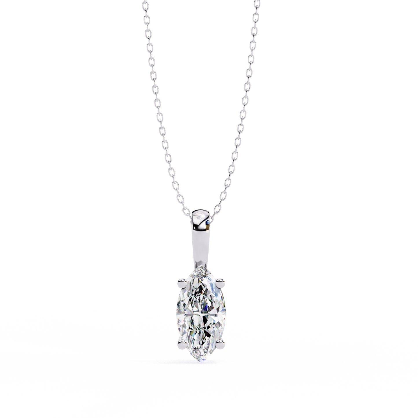 1.00 carat marquise brilliant cut diamond solitaire pendant necklace – premium fine jewelry