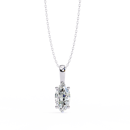 1.00 Carat Marquise Brilliant Cut Diamond Solitaire Pendant Necklace – Premium Fine Jewelry