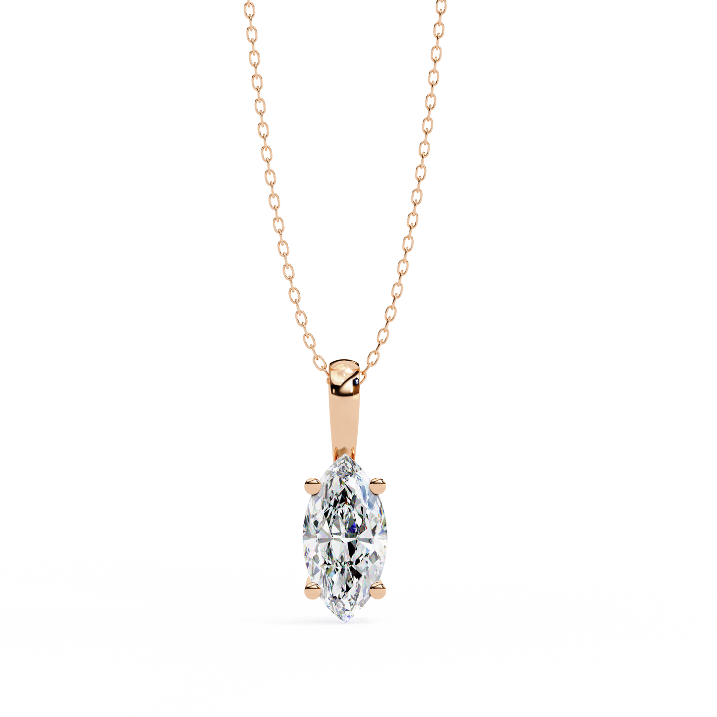 lgd pendant marquise stone (0.93ct) in 14k gold without chain