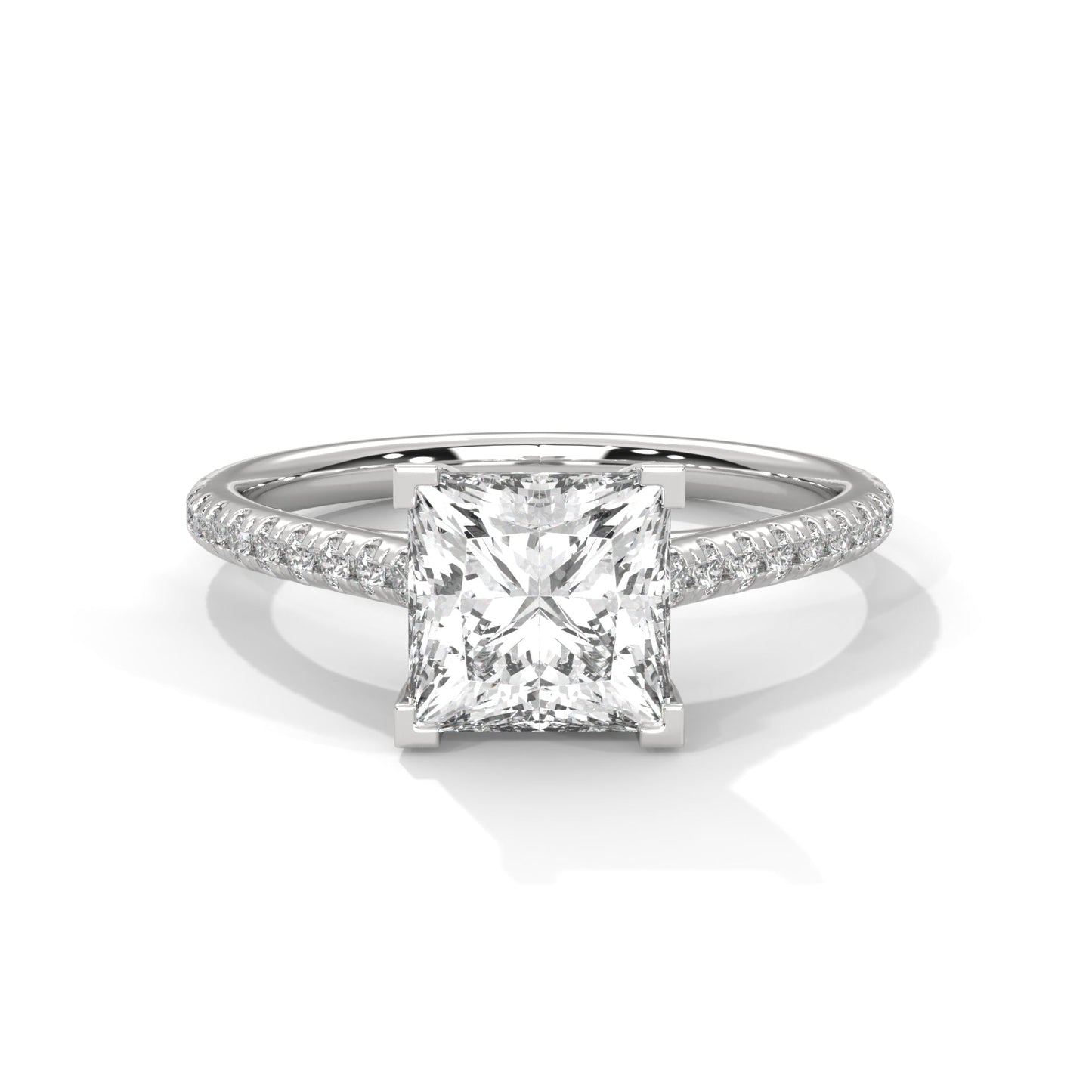 elegant 2.24 ct princess cut solitaire diamond ring โ perfect for engagements