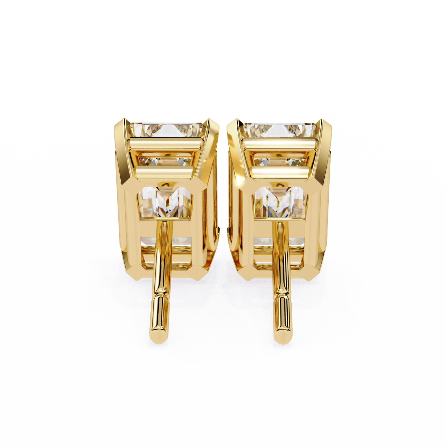 2.40 carat emerald cut diamond solitaire stud earrings – elegant modern jewelry