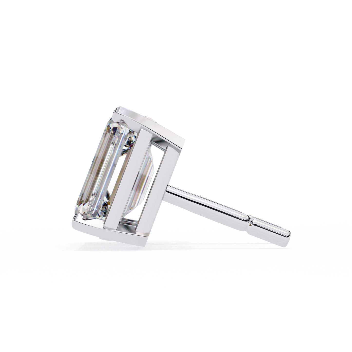 2.40 carat emerald cut diamond solitaire stud earrings – elegant modern jewelry