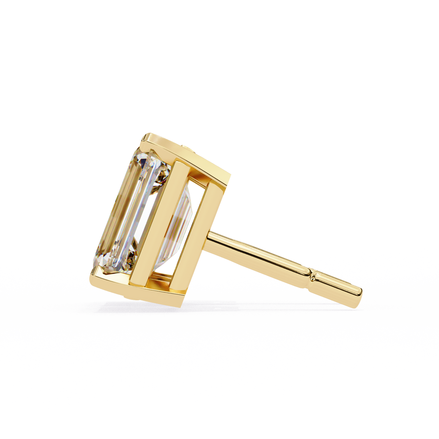 2.40 carat emerald cut diamond solitaire stud earrings – elegant modern jewelry