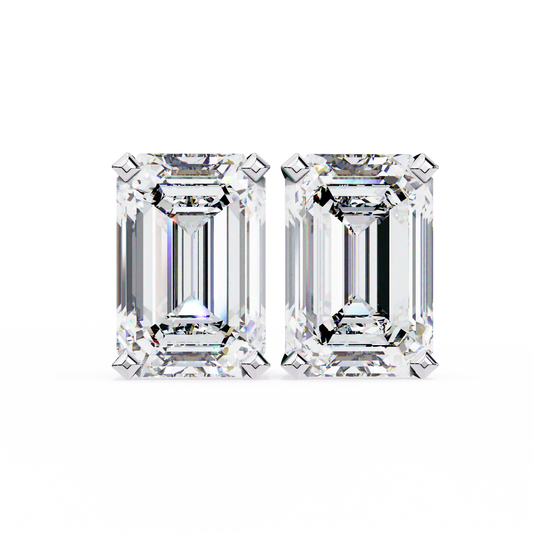 2.40 Carat Emerald Cut Diamond Solitaire Stud Earrings – Elegant Modern Jewelry