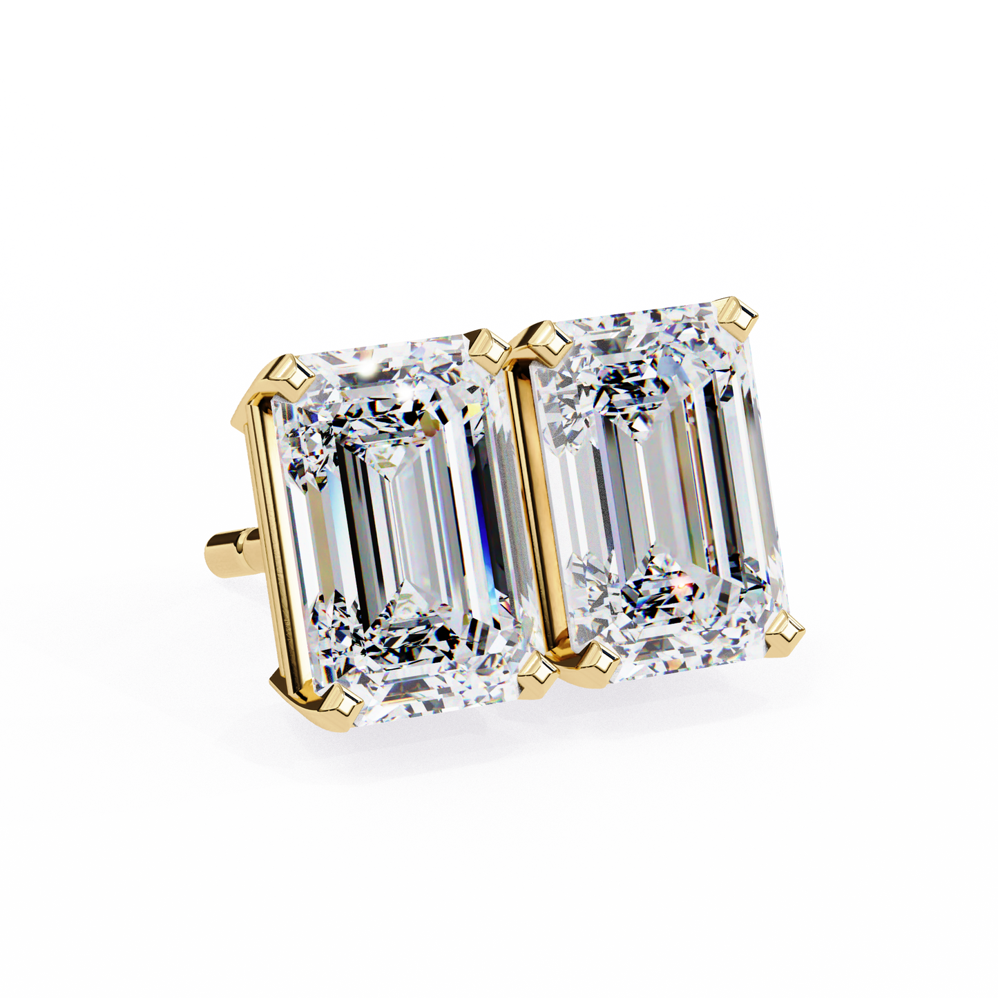 2.40 carat emerald cut diamond solitaire stud earrings – elegant modern jewelry