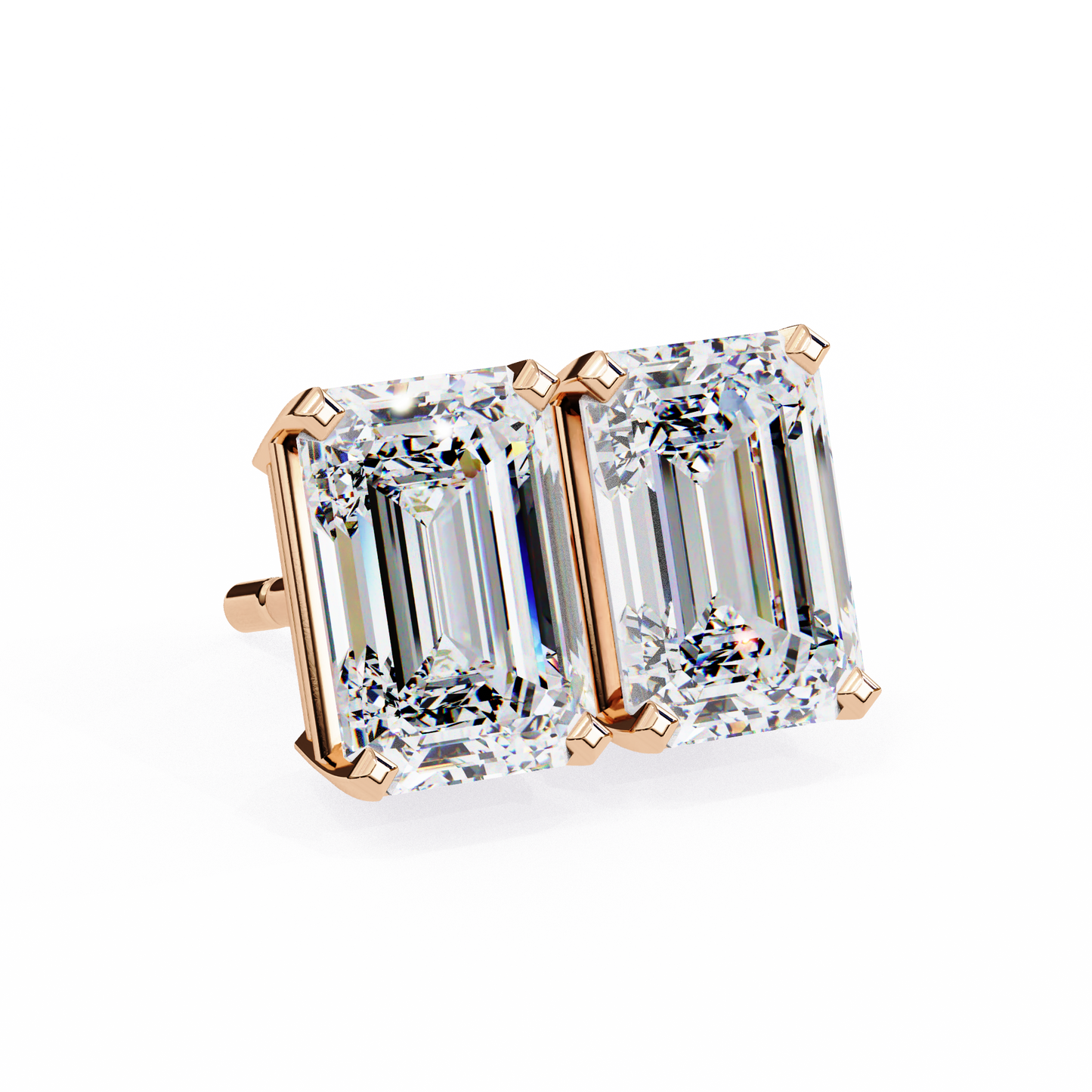 2.40 carat emerald cut diamond solitaire stud earrings – elegant modern jewelry