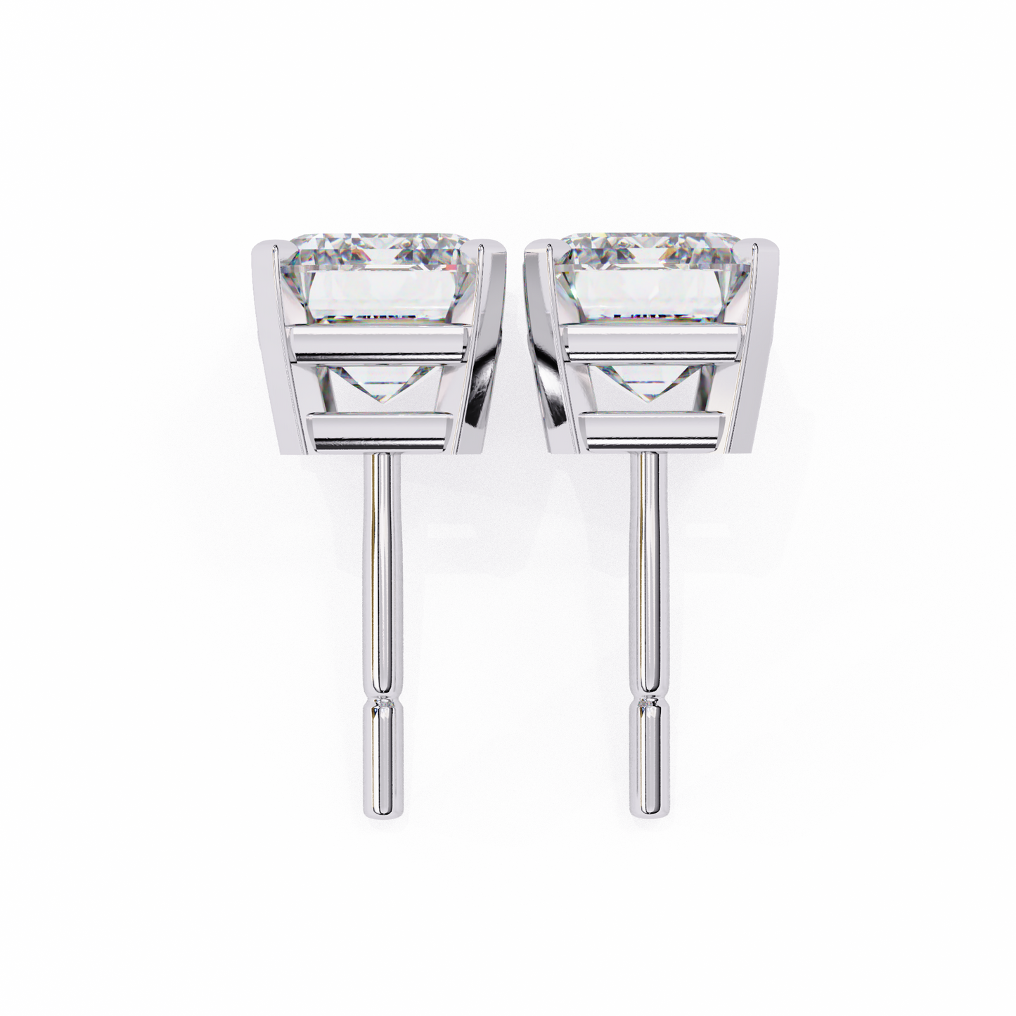 2.40 carat emerald cut diamond solitaire stud earrings – elegant modern jewelry