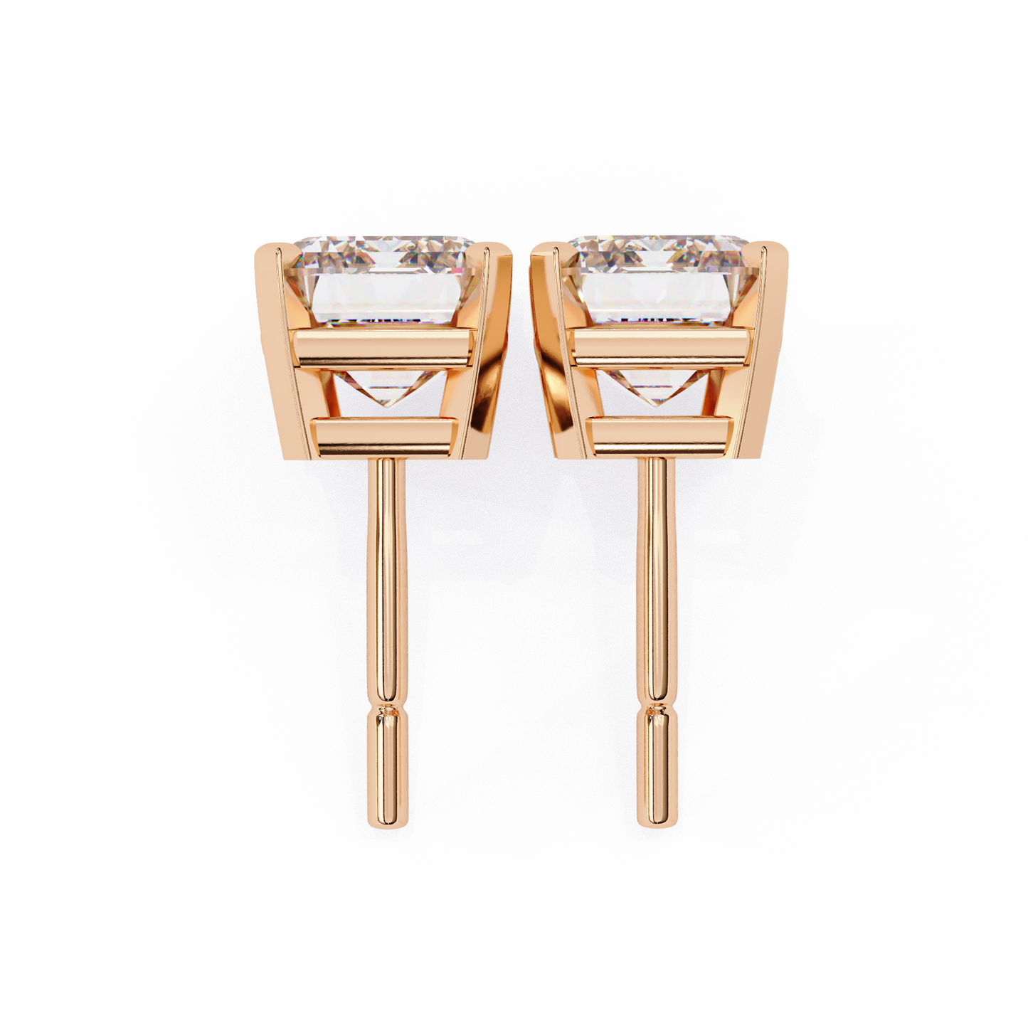 2.40 carat emerald cut diamond solitaire stud earrings – elegant modern jewelry