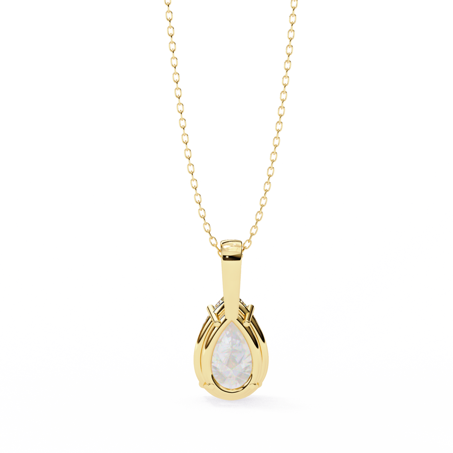 lgd solitaire pendant pear stone (2.06ct) in 14k gold without chain