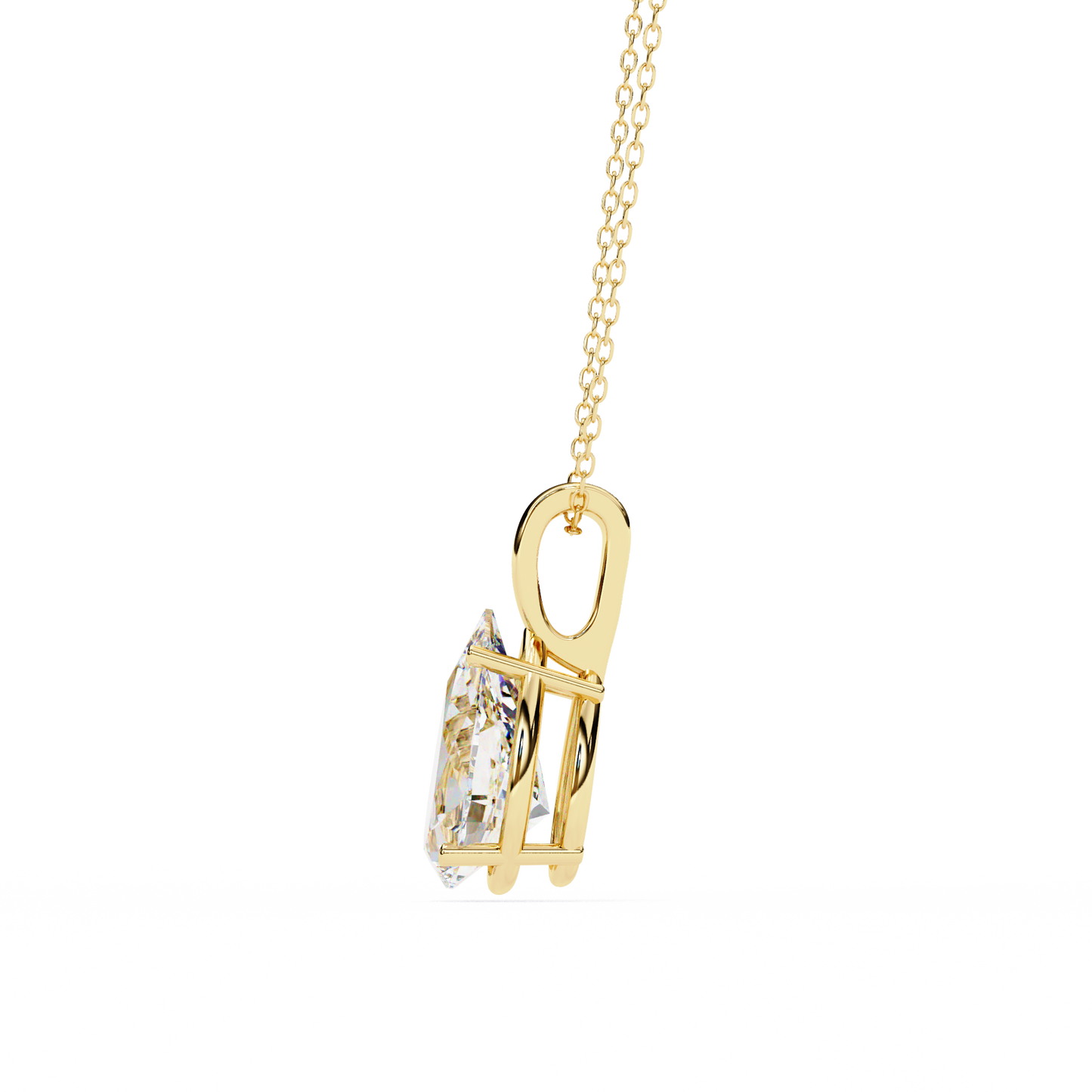 lgd solitaire pendant pear stone (2.06ct) in 14k gold without chain