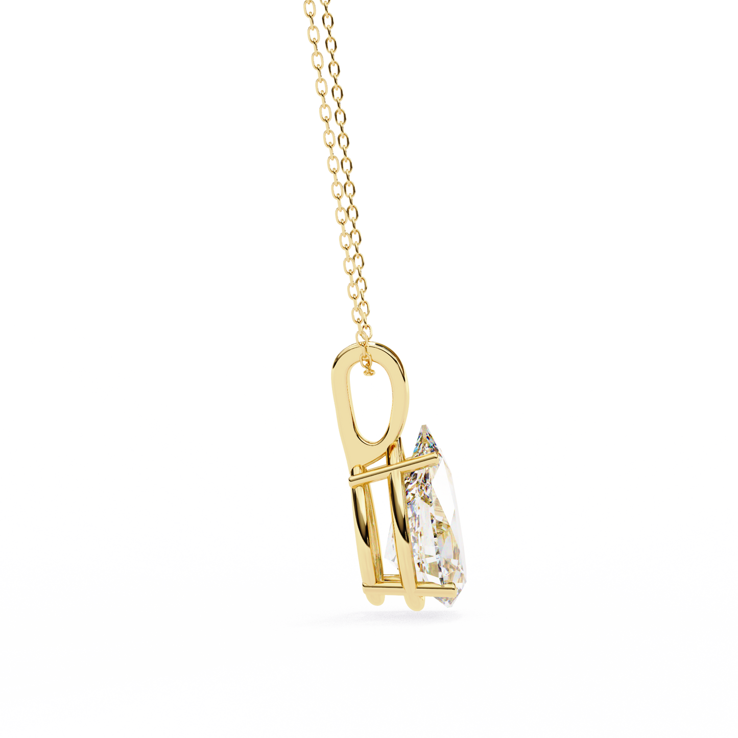 lgd solitaire pendant pear stone (2.06ct) in 14k gold without chain