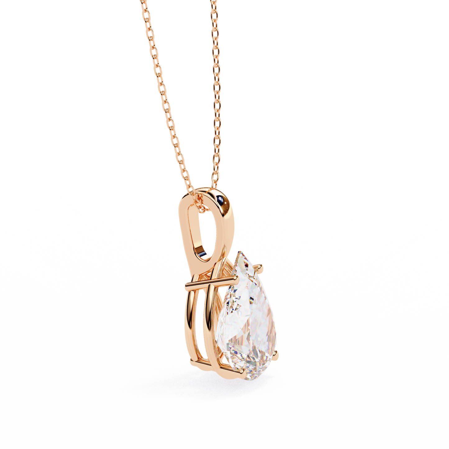 lgd solitaire pendant pear stone (2.06ct) in 14k gold without chain