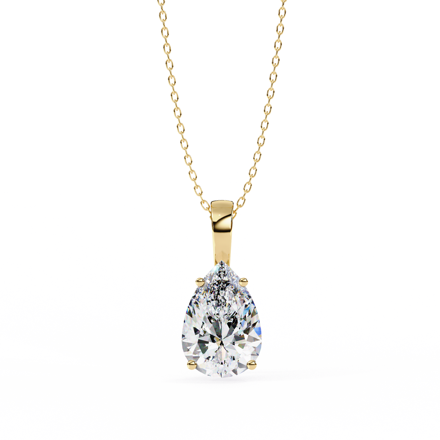 lgd solitaire pendant pear stone (2.06ct) in 14k gold without chain