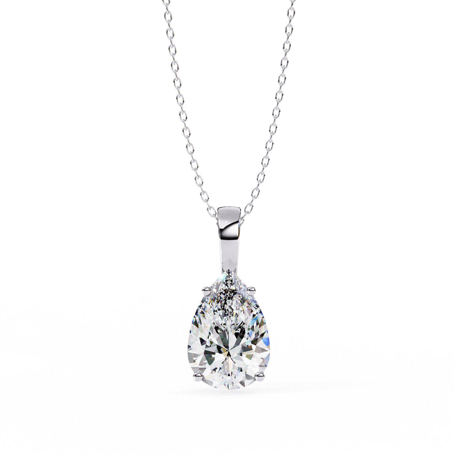 lgd solitaire pendant pear stone (2.06ct) in 14k gold without chain