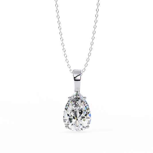 2.00 Carat Pear Cut Solitaire Diamond Pendant Necklace – Elegant Jewelry for Women