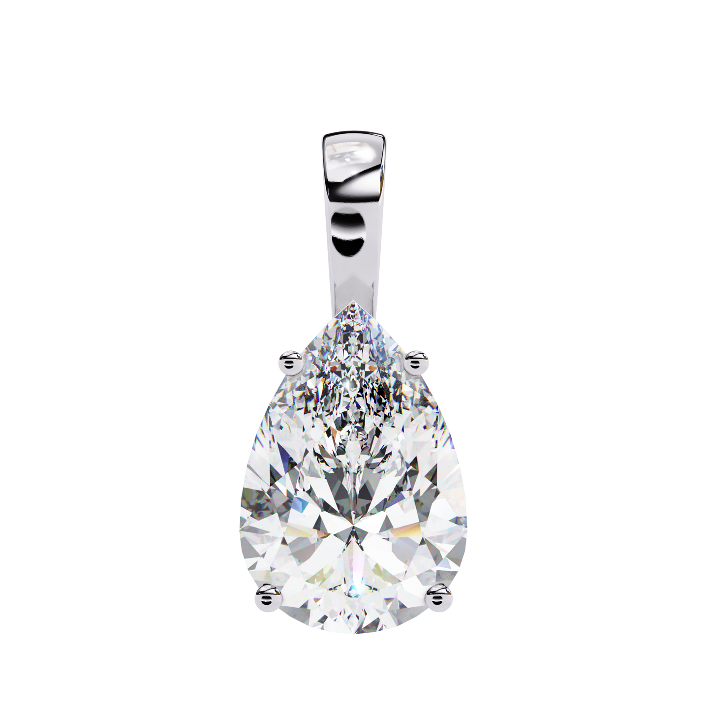 lgd solitaire pendant pear stone (2.06ct) in 14k gold without chain